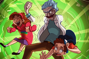 Crossover Rick And Morty Gravity Falls