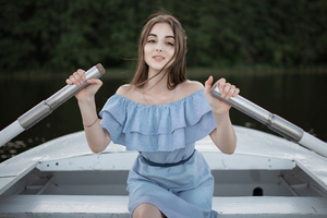 Cute Girl On Boat 8k