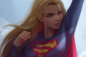 Cute Supergirl Artwork (1152x864) Resolution Wallpaper