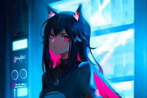 Cyber Anime Girl 4k (1600x900) Resolution Wallpaper
