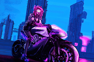 Cyber Biker Girl 4k Wallpaper