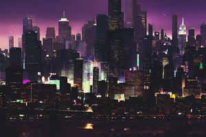 Cyber Futuristic Cgi Night 4k (3840x2400) Resolution Wallpaper
