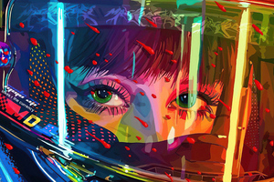 Cyber Girl Ocean Eyes 4k