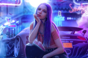 Cyber Girl With Cars