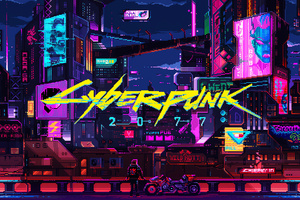 Cyberpunk 2077 16bit (1400x900) Resolution Wallpaper