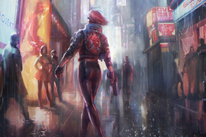 Cyberpunk 2077 Girl With Gun In Hand 4k Wallpaper