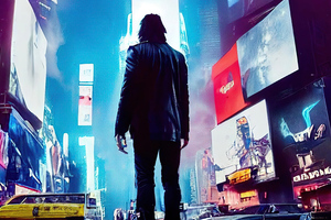 Cyberpunk 2077 New York Times Square Wallpaper