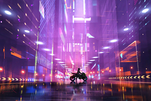 Cyberpunk Biker Girl Scifi City 4k