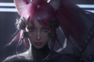 Cyberpunk Catgirl 4k