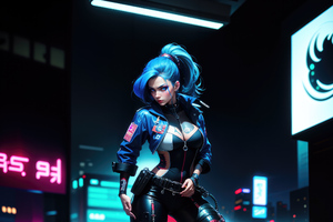 Cyberpunk Girl In The Shadows (320x240) Resolution Wallpaper