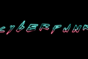 Cyberpunk Neon Typography (1366x768) Resolution Wallpaper