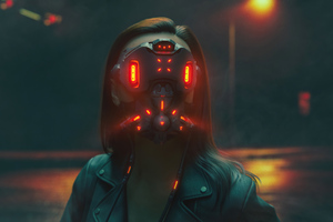 Cyberpunk Scifi Mask 5k Wallpaper