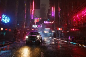 Cyberpunk Street Neon Night Lights 4k