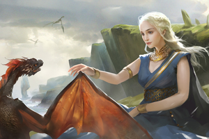 Daenerys Targareyn With His Dragon Wallpaper