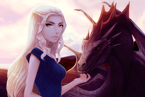 Daenerys Targaryen Petting His Dragon