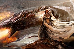 Daenerys Targaryen With His Dragon