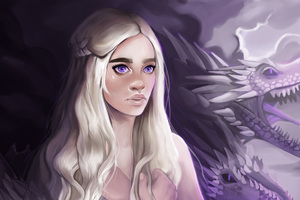 Daenerys Targayen With Dragons Artwork 5k