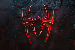 Dark Aesthetic Spiderman Logo 5k (1400x900) Resolution Wallpaper