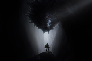 Dark Creature In Cave 4k (1024x768) Resolution Wallpaper