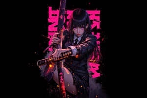 Dark Samurai Girl With Katana Sword (1600x900) Resolution Wallpaper