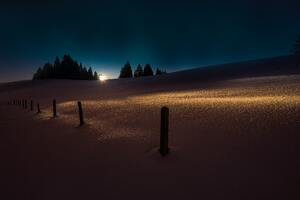 Darkness Winter Snow Backlit 5k