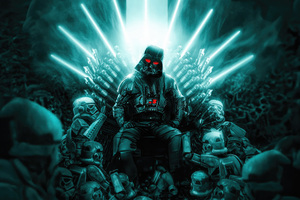 Darth Vader Sitting On Crown (1024x768) Resolution Wallpaper