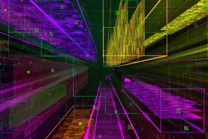 Data City Large Fantastic Digital Abstract 4k Wallpaper