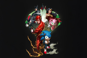Dc X Sonic The Hedgehog (1336x768) Resolution Wallpaper