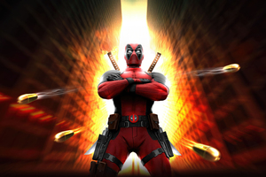 Deadpool Action Packed Entrance (2560x1080) Resolution Wallpaper