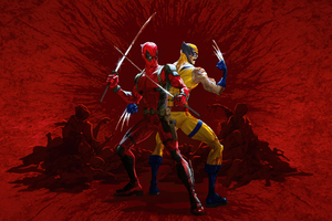 Deadpool And Wolverine Bloodparty (2048x1152) Resolution Wallpaper