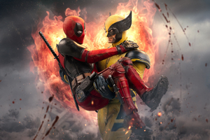 Deadpool And Wolverine Face Off (1920x1080) Resolution Wallpaper