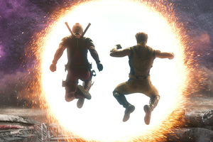 Deadpool And Wolverine Inter Dimensional Portal (2048x2048) Resolution Wallpaper