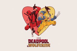 Deadpool And Wolverine Minimalism (1360x768) Resolution Wallpaper
