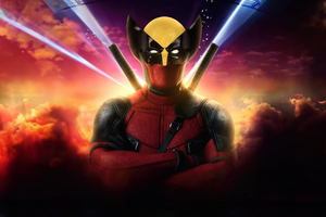 Deadpool And Wolverine Savage (2048x2048) Resolution Wallpaper