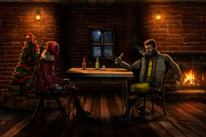 Deadpool And Wolverine Together (1360x768) Resolution Wallpaper