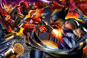 Deadpool Banter Battles Wolverine (1600x1200) Resolution Wallpaper