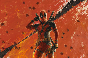 Deadpool Deadly Swordplay In Action (5120x2880) Resolution Wallpaper