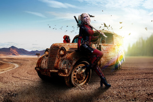 Deadpool Female Sidekick Hits The Road (1600x900) Resolution Wallpaper