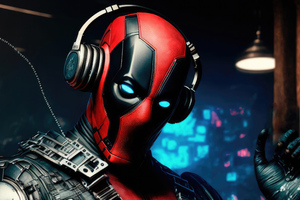 Deadpool Listening Music 4k Wallpaper