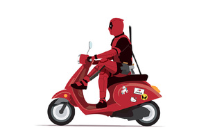 Deadpool On Scooter