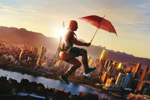 Deadpool Unconventional Umbrella Adventures Wallpaper