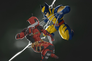 Deadpool Vs Wolverine Fanart (1336x768) Resolution Wallpaper