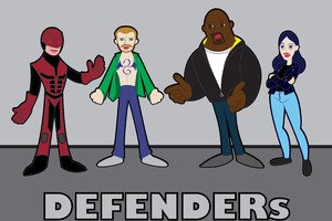 Defenders Tv Show Cartoon Artwork (2880x1800) Resolution Wallpaper