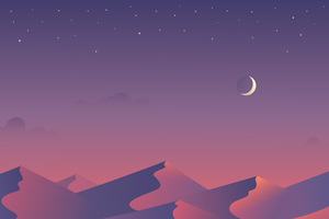 Desert Nights Moon 5k Minimalism