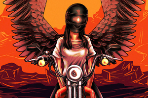 Devil Biker Angel Girl 4k
