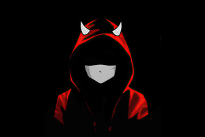 Devil Boy Minimal Mask 4k (2560x1024) Resolution Wallpaper