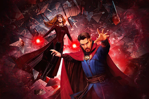 Doctor Strange And Scarlet Witch In Multiverse Of Madness Wallpaper