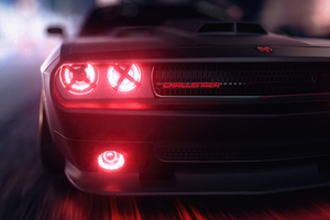 Dodge Challenger Angel Headlights 4k (1400x1050) Resolution Wallpaper