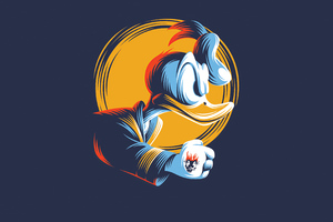 Donald Duck Minimal Art 4k Wallpaper