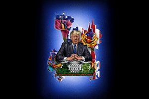 Donald Trump Commanding The Stage (2560x1700) Resolution Wallpaper